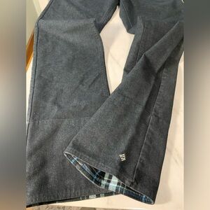 Columbia Black Dark Rinse Flannel Cuff/Waistband Stretch Straight Jeans  Size 10